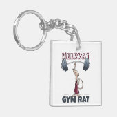Schattigee Meerkat Gym Rat Grappige gewichtheffer  Sleutelhanger (Voorkant Links)