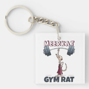 Schattigee Meerkat Gym Rat Grappige gewichtheffer  Sleutelhanger