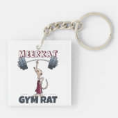 Schattigee Meerkat Gym Rat Grappige gewichtheffer  Sleutelhanger (Achterkant)