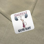 Schattigee Meerkat Gym Rat Grappige gewichtheffer  Vierkante Sticker