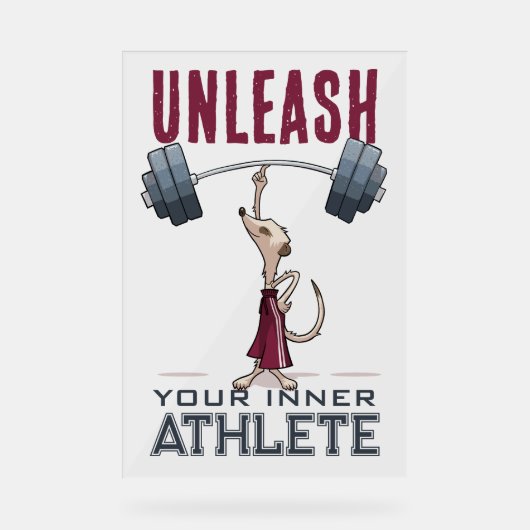 Schattigee Meerkat ontketenen uw innerlijke atleet Acryl Bord (Voorkant)