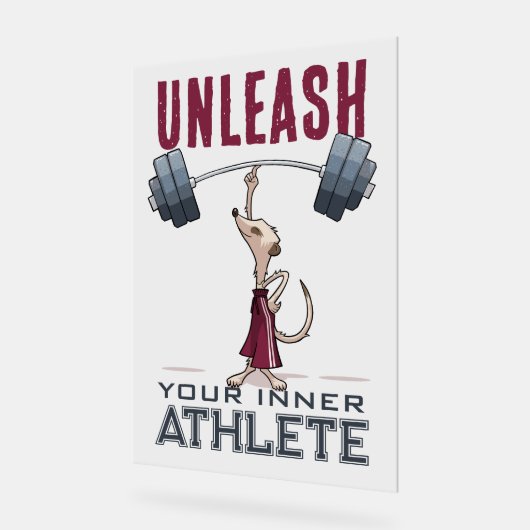 Schattigee Meerkat ontketenen uw innerlijke atleet Acryl Bord (Hoek)