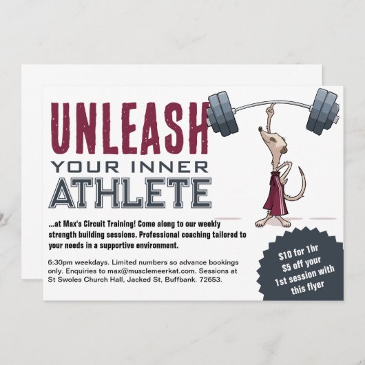 Schattigee Meerkat ontketenen uw innerlijke atleet Kaart (Voorkant / Achterkant)