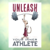 Schattigee Meerkat ontketenen uw innerlijke atleet Raamsticker (Vel 3)