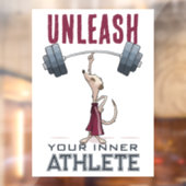 Schattigee Meerkat ontketenen uw innerlijke atleet Raamsticker (Vel 2)
