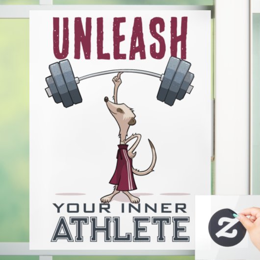 Schattigee Meerkat ontketenen uw innerlijke atleet Raamsticker (Huis)
