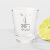 Schattigee Meerkat Strong Stuff Gewichtheffen Cart Shot Glas (Achterkant)