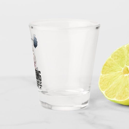 Schattigee Meerkat Strong Stuff Gewichtheffen Cart Shot Glas (Rechts)