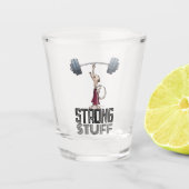 Schattigee Meerkat Strong Stuff Gewichtheffen Cart Shot Glas (Voorkant)
