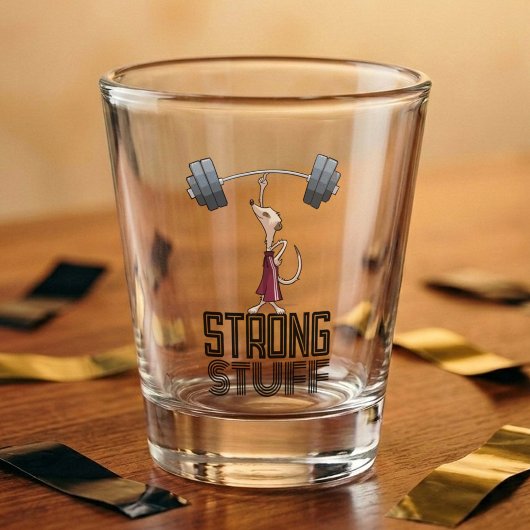 Schattigee Meerkat Strong Stuff Gewichtheffen Cart Shot Glas