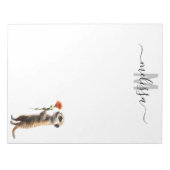 Schattigee Meerkat Waterverf Monogram Naam Notitie Notitieblok (Voorkant)