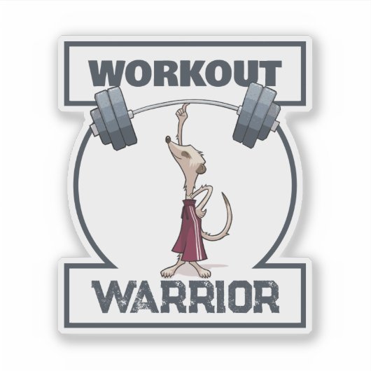 Schattigee Meerkat Workout Warrior Gewichtheffen C Sticker (Voorkant)