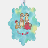 Schattigee Meerkats Cartoon Kerst Papier Ornament (Links)