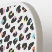Schattigee meerkleurige luipaard print pickleball paddle (Links Detail)