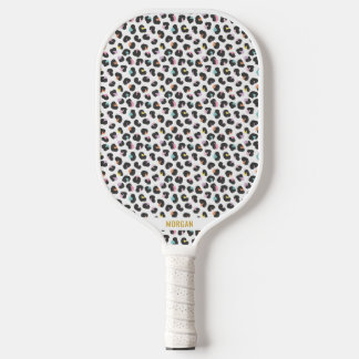 Schattigee meerkleurige luipaard print pickleball paddle