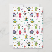 Schattigee Meerkleurige Robots Kinder Robot Custom Bedankkaart (Achterkant)