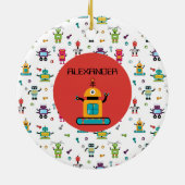 Schattigee Meerkleurige Robots Kinder Robot Custom Keramisch Ornament (Achterkant)