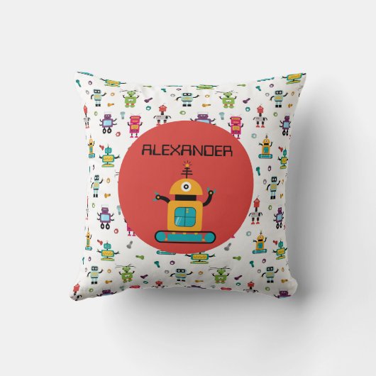 Schattigee Meerkleurige Robots Kinder Robot Custom Kussen (Achterkant)