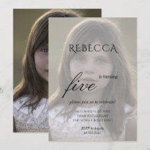 Schattigee meisje foto verjaardagsfeestje uitnodig