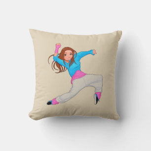 Schattigee meisje hop cartoon danser kussen
