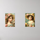 "Schattigee meisje kunst" Muurkunst Sets (Voorkant)