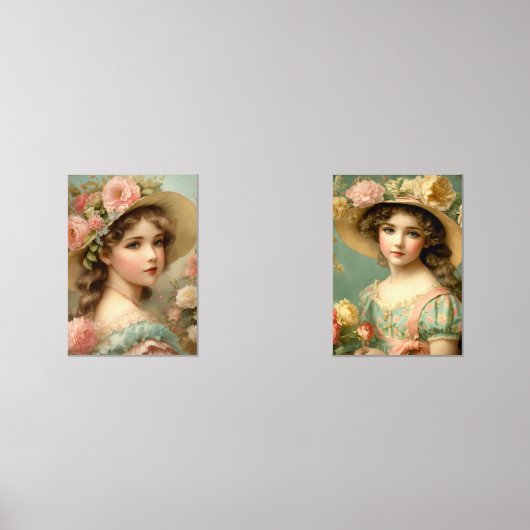 "Schattigee meisje kunst" Muurkunst Sets (Voorkant)