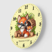 Schattigee meisjes baby fox naam toevoegen grote klok (Hoek)