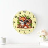 Schattigee meisjes baby fox naam toevoegen grote klok (Huis)