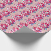 Schattigee meisjes baby shower taart betegeld fees cadeaupapier (Hoek)