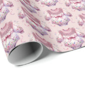 Schattigee meisjes bodysuit tegelpatroon cadeaupapier (Rol Hoek)