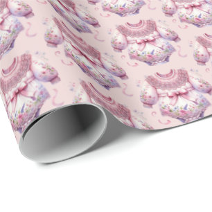 Schattigee meisjes bodysuit tegelpatroon cadeaupapier