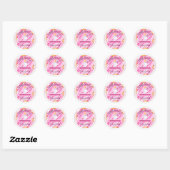 Schattigee meisjes Donuts | Cupcakes 1e verjaardag Ronde Sticker (Vel)