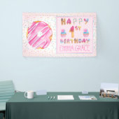 Schattigee meisjes Donuts | Cupcakes Gelukkige 1e  Spandoek (Beurs)