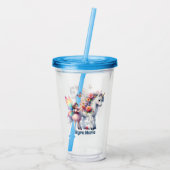 Schattigee meisjes eenhoorn fee naam toevoegen acryl drinkbeker (Achterkant)