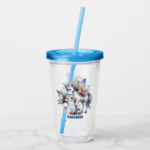 Schattigee meisjes eenhoorn fee naam toevoegen acryl drinkbeker (Achterkant)