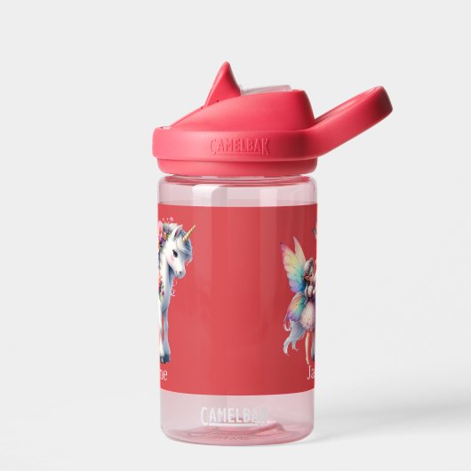 Schattigee meisjes eenhoorn fee naam toevoegen waterfles (Links)