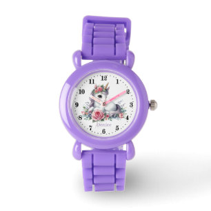Schattigee meisjes eenhoorn liefhebbers Voeg naam  Horloge