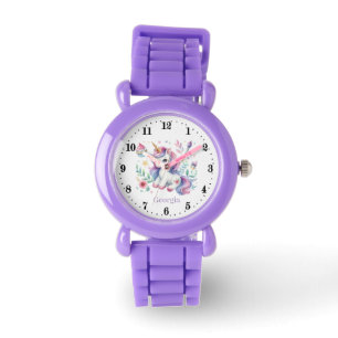 Schattigee meisjes eenhoorn liefhebbers Voeg naam  Horloge