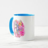 Schattigee meisjes eenhoorn toevoegen monogram cac mok (Voorkant links)