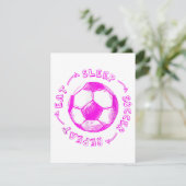 Schattigee Meisjes Eten Slaap Voetbal Herhaal - Je Informatiekaartje (Staand voorkant)