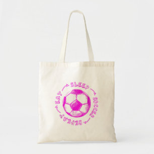 Schattigee Meisjes Eten Slaap Voetbal Herhaal - Je Tote Bag