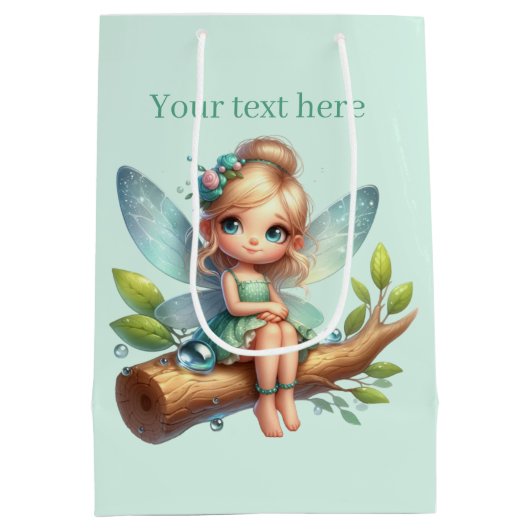 Schattigee meisjes feest fee aanpasbaar medium cadeauzakje (Achterkant)