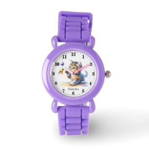 Schattigee meisjes garen cat naam toevoegen horloge