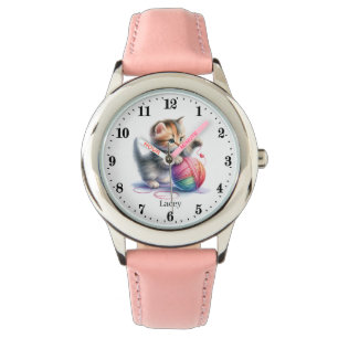 Schattigee meisjes garen cat naam toevoegen horloge