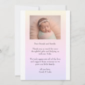 Schattigee meisjes geboortekaartje met foto kaart (Achterkant)