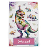 Schattigee Meisjes Gepersonaliseerde Dinosaurus Ve Medium Cadeauzakje (Voorkant)