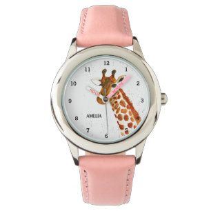 Schattigee Meisjes Giraffe Dier Kinder Curious Hap Horloge