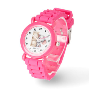 Schattigee meisjes gluren olifant voeg naam toe horloge