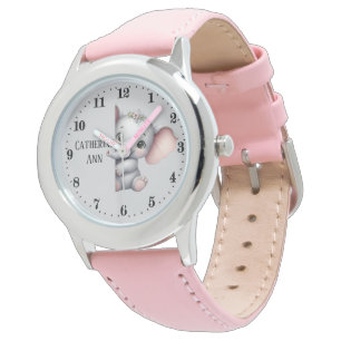 Schattigee meisjes gluren olifant voeg naam toe horloge