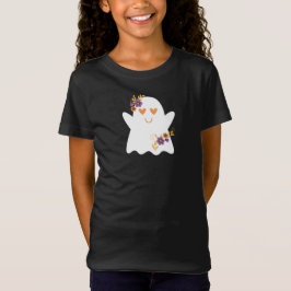 Schattigee Meisjes Halloween Ghost T-shirt
